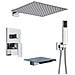 Set miscelatore doccia, Blackswan, tipo M182, modello cromato, con 3 vie e bocca a cascata, misura 25 cm - Foto miniatura 1