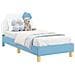 Struttura letto bambini con testata Blu 80 x 160 cm PU - Foto miniatura 1