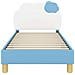 Struttura letto bambini con testata Blu 80 x 160 cm PU - Foto miniatura 5