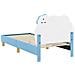 Struttura letto bambini con testata Blu 80 x 160 cm PU - Foto miniatura 7