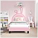 Struttura letto bambini con testata Rosa 80 x 160 cm PU - Foto miniatura 3