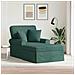 Chaise Longe con Gonna con cuscino 3 pcs Verde Scuro Tessuto - Foto miniatura 2