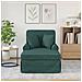 Chaise Longe con Gonna con cuscino 3 pcs Verde Scuro Tessuto - Foto miniatura 3