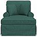 Chaise Longe con Gonna con cuscino 3 pcs Verde Scuro Tessuto - Foto miniatura 4