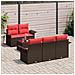Set Divano da Giardino 6 pcs Beige e Rosso polyrattan - Foto miniatura 3