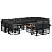 Set di divani da esterno 13 pcs Nero e Grigio scuro Poliestere - Foto miniatura 1
