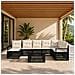 Set Divano da Giardino 9 pz Nero e Bianco Crema polyrattan - Foto miniatura 5