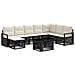 Set Divano da Giardino 9 pz Nero e Bianco Crema polyrattan - Foto miniatura 1