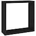 Mensole A Cubo Da Parete 3 Pz Nere In Mdf - Foto miniatura 6