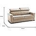Divano Letto 3 Posti Aisha, Sofà Soggiorno Con Apertura Girevole, Poggiatesta Regolabili E Braccioli Slim, 100% Made In Italy, Cm 200x95h85, Beige - Foto miniatura 10