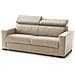 Divano Letto 3 Posti Aisha, Sofà Soggiorno Con Apertura Girevole, Poggiatesta Regolabili E Braccioli Slim, 100% Made In Italy, Cm 200x95h85, Beige - Foto miniatura 3