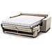 Divano Letto 3 Posti Aisha, Sofà Soggiorno Con Apertura Girevole, Poggiatesta Regolabili E Braccioli Slim, 100% Made In Italy, Cm 200x95h85, Beige - Foto miniatura 4