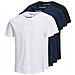 Jjeorganic Basic Tee Ss O-neck 5pk Mp T-shirt, Black / pack: 2white 2navy 1black, L Uomo - Foto miniatura 1