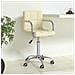 Sedia Da Ufficio Girevole Crema In Tessuto - Foto miniatura 1