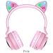 Cuffie Originale Bluetooth Stereo Cheerful W27 Cat Ear Con Led Pink - Foto miniatura 2