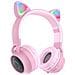 Cuffie Originale Bluetooth Stereo Cheerful W27 Cat Ear Con Led Pink - Foto miniatura 1