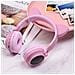 Cuffie Originale Bluetooth Stereo Cheerful W27 Cat Ear Con Led Pink - Foto miniatura 3