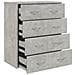 Credenza con 4 Cassetti 60x30,5x71 cm Grigio cemento - Foto miniatura 2