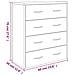 Credenza con 4 Cassetti 60x30,5x71 cm Grigio cemento - Foto miniatura 9