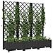 Fioriera da Giardino con Graticcio Nero 120x40x121,5 cm in PP - Foto miniatura 3