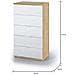 Cassettiera Mesquite, Settimanale A 5 Cassetti, Mobile Comò Per Camera Da Letto, Settimanale Moderno, 60x40h110 Cm, Rovere E Bianco - Foto miniatura 3