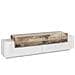 Mobile Porta Tv Teo, Credenza Bassa Da Soggiorno, Base Porta Tv, 100% Made In Italy, Cm 200x45h52, Bianco Lucido E Acero - Foto miniatura 2