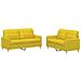 Set Di Divani 2 Pz Con Cuscini Giallo Chiaro In Tessuto - Foto miniatura 2
