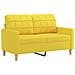 Set Di Divani 2 Pz Con Cuscini Giallo Chiaro In Tessuto - Foto miniatura 3