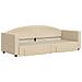 Divano Letto Estraibile Con Cassetti Crema 80x200 Cm In Tessuto - Foto miniatura 2