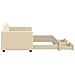 Divano Letto Estraibile Con Cassetti Crema 80x200 Cm In Tessuto - Foto miniatura 3