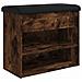 Panca Porta Scarpe Rovere Fumo 62x32x50 Cm Legno Multistrato - Foto miniatura 2