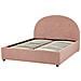 Letto Matrimoniale Contenitore Bouclé Rosa 140 X 200 Cm Vaucluse - Foto miniatura 8