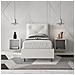 Letto Contenitore Imbottito 80x190 Similpelle Bianco Appia - Foto miniatura 3
