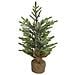Albero di natale 42cm Alberello Pino con Base Sacco Iuta Decorazione Natalizia - Foto miniatura 1