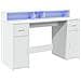 Scrivania con Luci LED Bianca 140x55x91 cm in Legno Multistrato - Foto miniatura 3