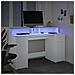 Scrivania con Luci LED Bianca 140x55x91 cm in Legno Multistrato - Foto miniatura 5