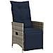 Set da pranzo da giardino  da 9 pezzi con cuscini grigio polyrattan, Tavolo da giardino  nero 200x80x73 cm vetro temperato - Foto miniatura 6