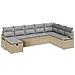 Set di divani da giardino a 8 pezzi con cuscini beige in poly rattan,  Divano da giardino a 2 posti con cuscini beige in poly rattan - Foto miniatura 1