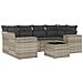 Set Divani da Giardino 7pz con Cuscini Grigio Chiaro Polyrattan - Foto miniatura 1