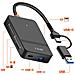 Hub 8 In 1 Lettore Schede Usb E Usb-c Funzione Carica Smartphone, Nero - Foto miniatura 7