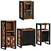 Set di mobili per il bagno 4 pcs Legno massello riciclato - Foto miniatura 1