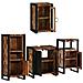Set di mobili per il bagno 4 pcs Legno massello riciclato - Foto miniatura 4