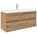 Mobile Bagno con Lavabo Integrato&Rubinetto Rovere Artigianale - Foto miniatura 1
