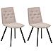 Set Di 2 Sedie Da Pranzo Carver Tessuto Marrone Chiaro - Foto miniatura 2
