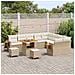 Set Divano da Giardino con cuscino 12 pcs Beige Poly Rattan - Foto miniatura 3
