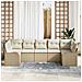 Set Divano da Giardino 7 pcs Beige, bianco Poly Rattan - Foto miniatura 3