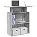 Banco Reception Grigio Sonoma 100x40x104 cm Legno Multistrato - Foto miniatura 2