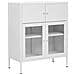 Credenza Espositiva In Vetro Esholt Metallo 80 Cm Bianco - Foto miniatura 2