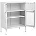 Credenza Espositiva In Vetro Esholt Metallo 80 Cm Bianco - Foto miniatura 3
