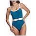 Costume Da Bagno Da Donna Con Scollo Tondo E Coppe W251417 - Foto miniatura 2